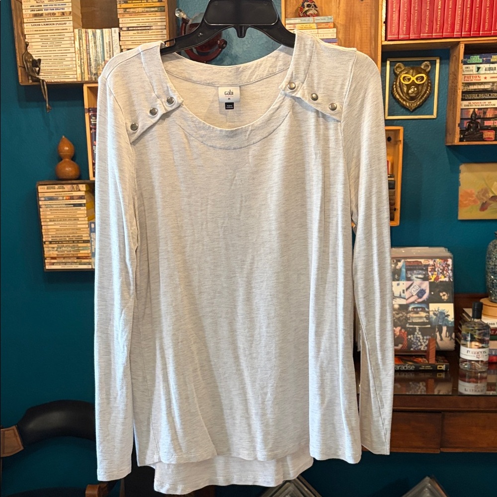 CAbi (#6119) Snap Shoulder Lightweight Sweatshirt